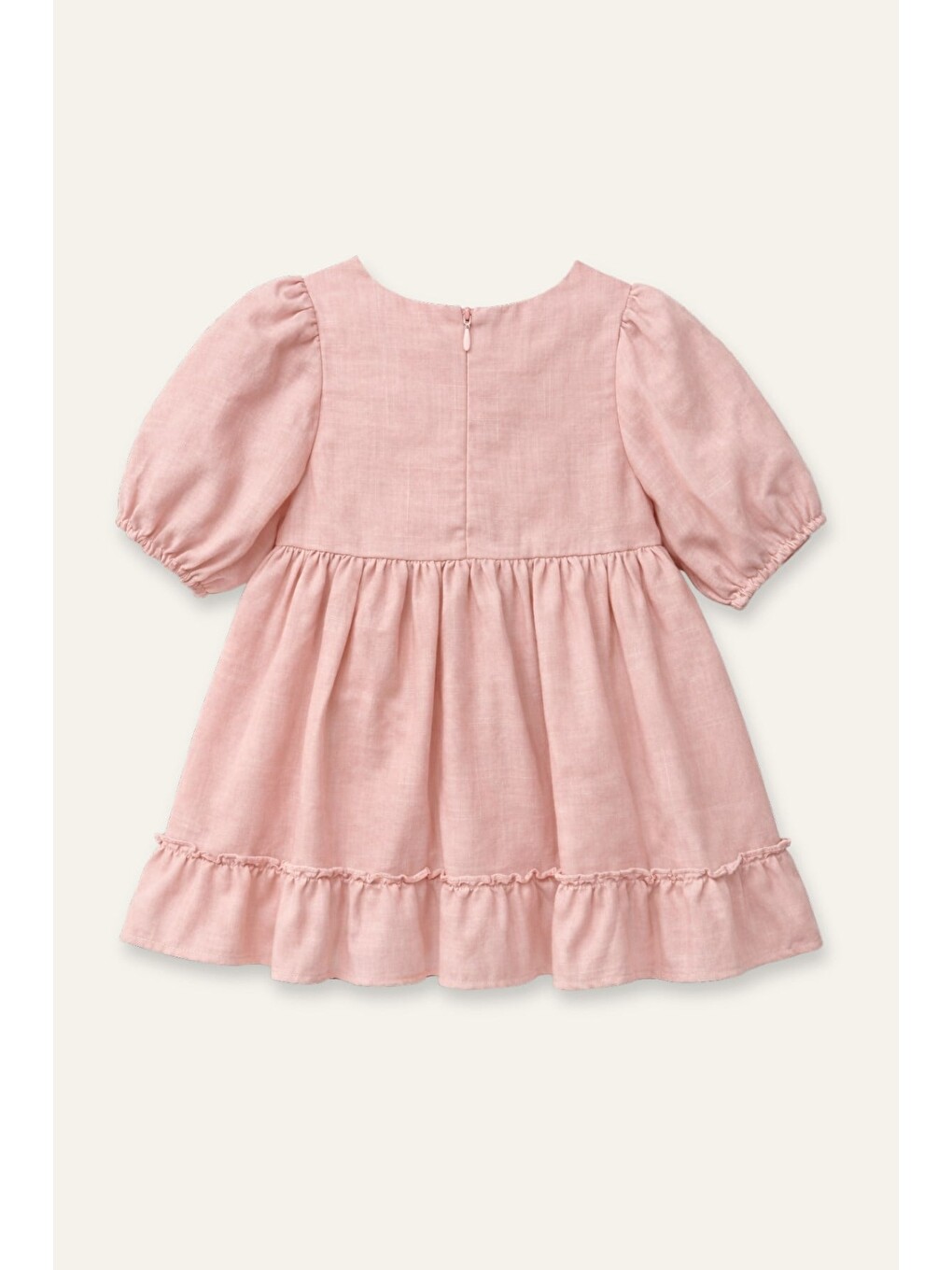 Kız Çocuk Fiyonklu Elbise - Pembe-3