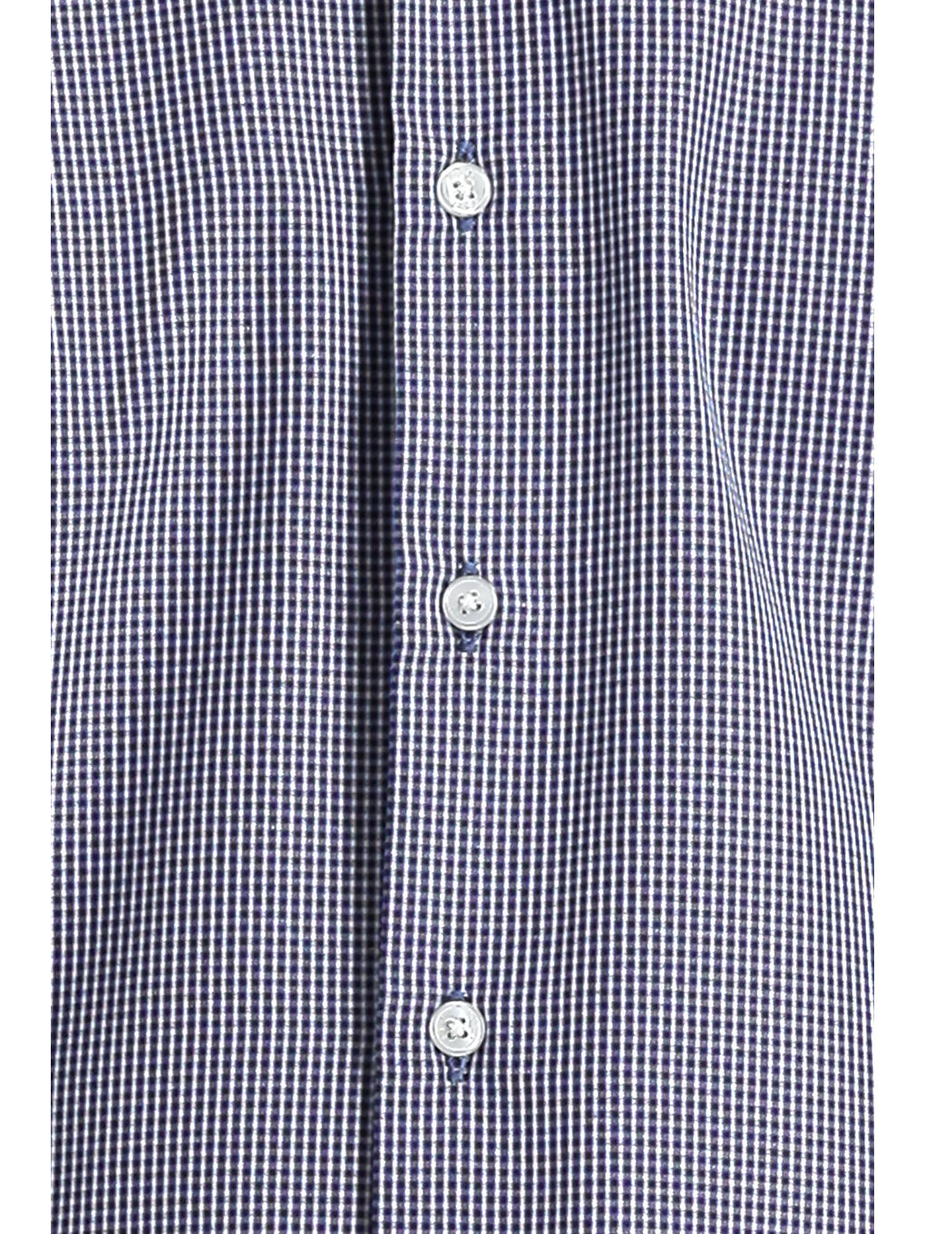 Lacivert Uzun Kol Slim Fit Dar Kesim Desenli Pamuklu Kolay Ütülenebilir Gömlek-4