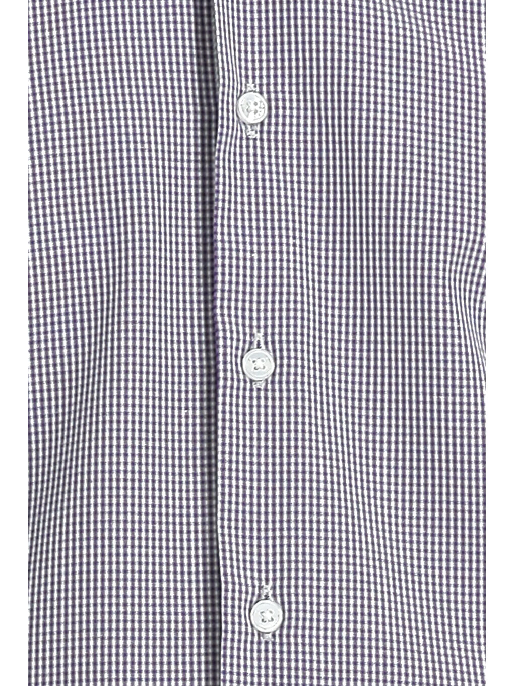 Lacivert Uzun Kol Slim Fit Dar Kesim Desenli Pamuklu Kolay Ütülenebilir Gömlek-4