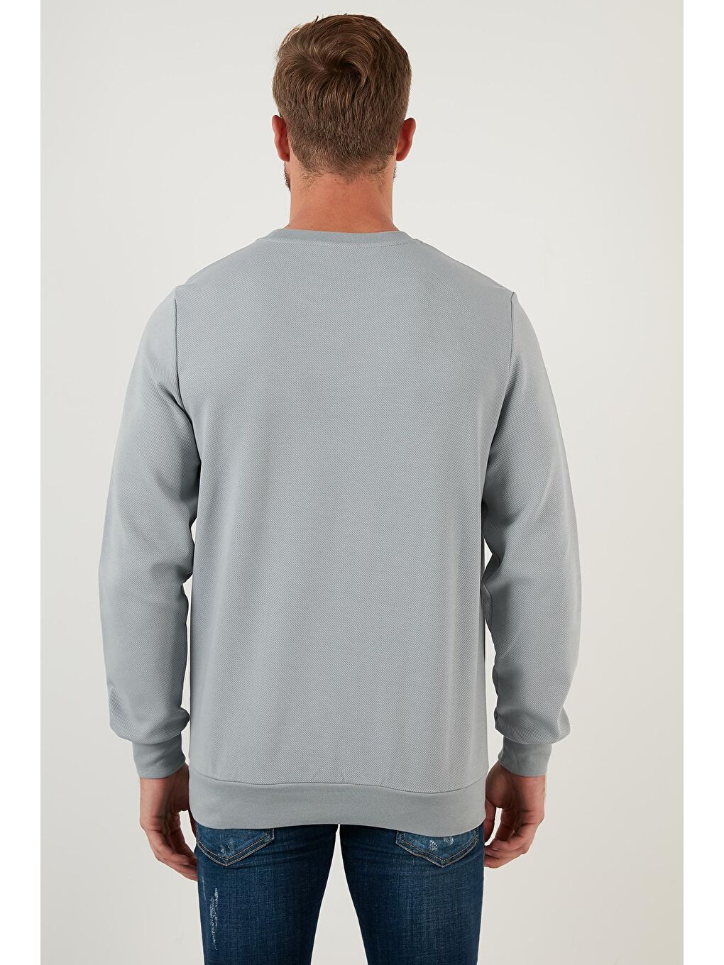 Gri Regular Fit Bisiklet Yaka Pamuklu Sweat 5905337-4