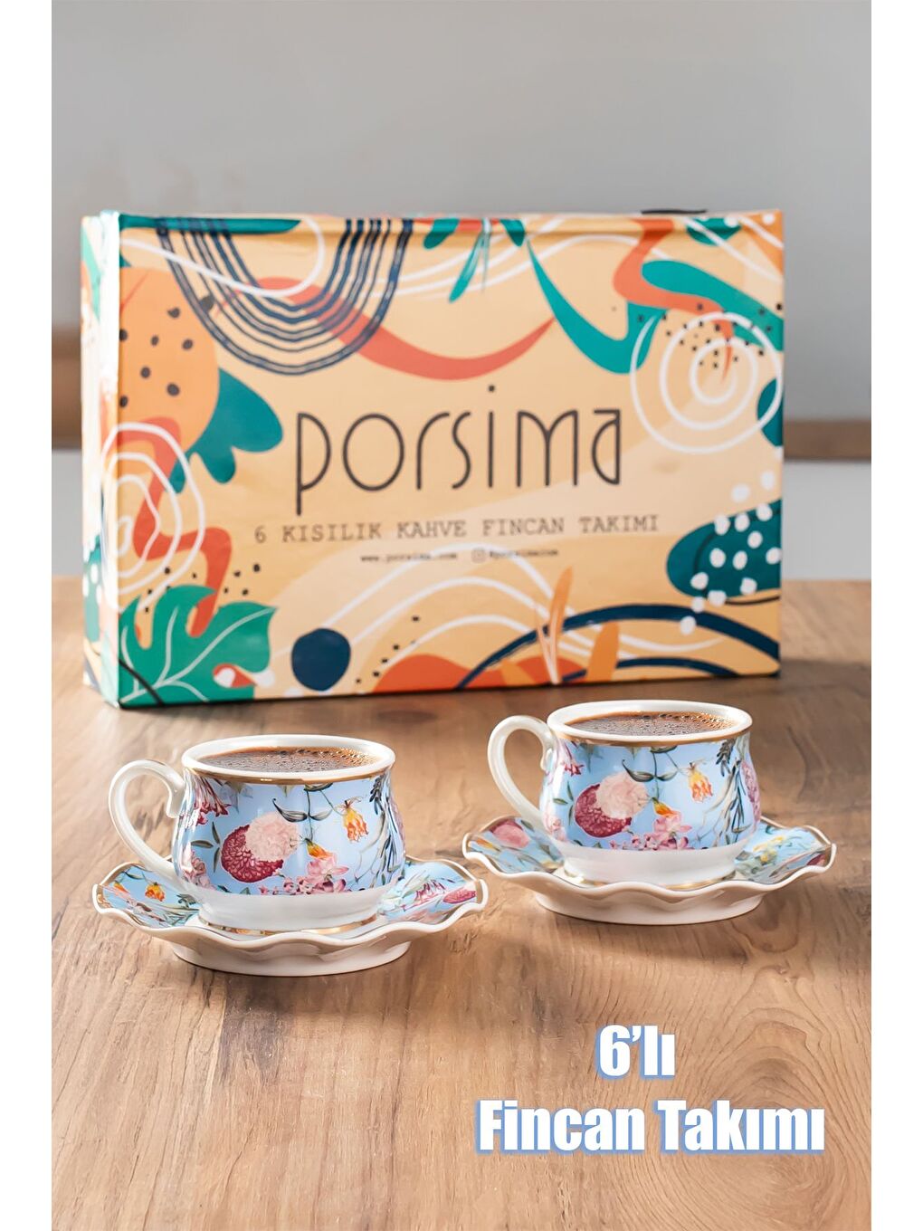 Beyaz Rengin Altın Yaldızlı 6 Kişilik Porselen Fincan Seti 12 Parça Türk Kahvesi Takımı Kahve Fincanı