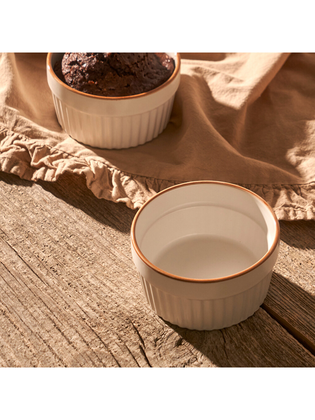 Vislo 2'li Sufle Kabı Seti Beyaz-kahverengi (200 Ml)-1