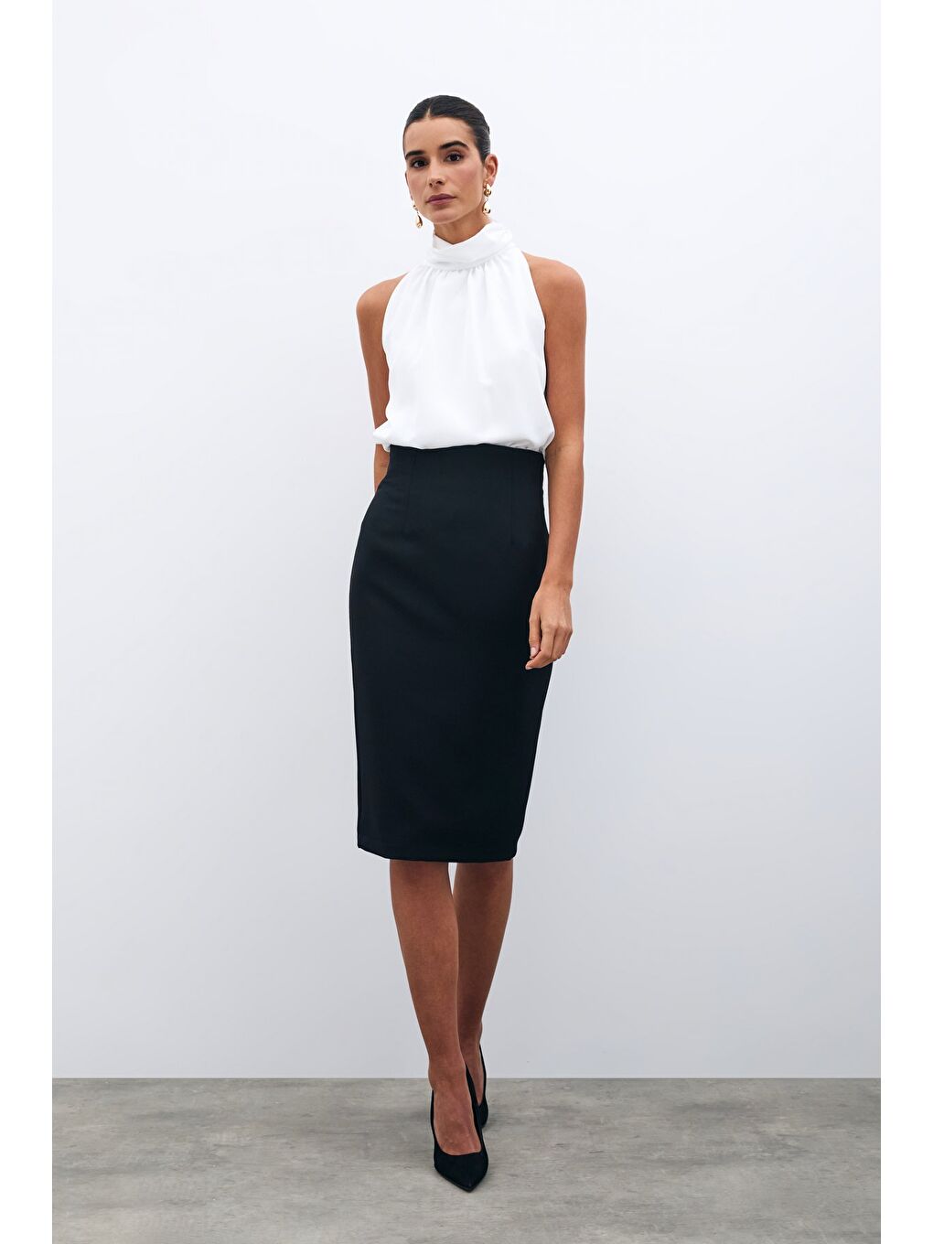 Kolsuz Salaş Bluz - Ekru-3