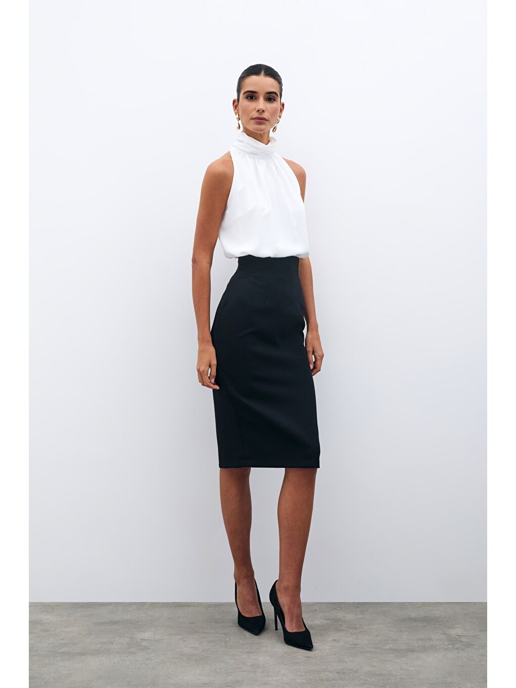 Kolsuz Salaş Bluz - Ekru-4