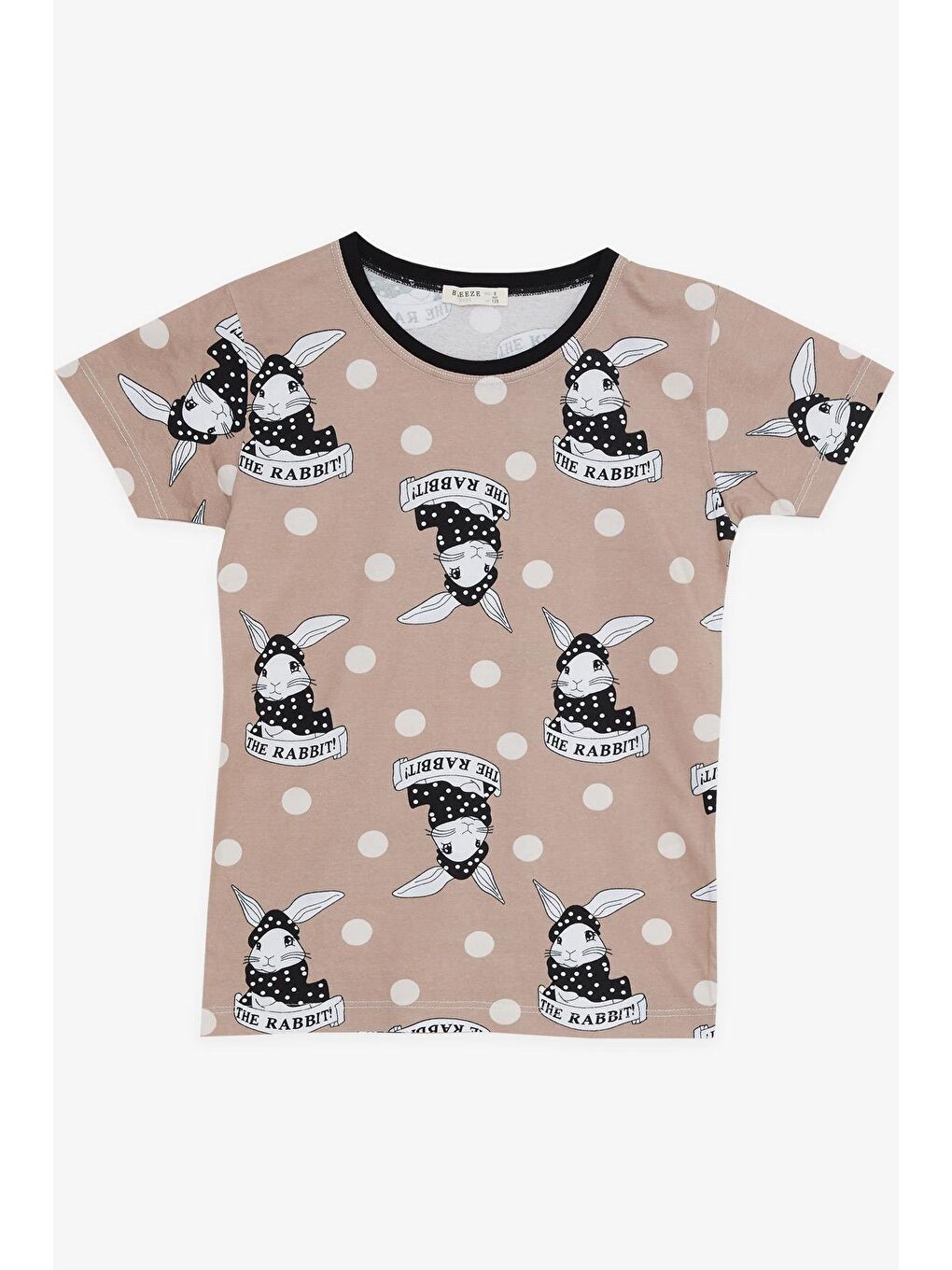 Erkek Çocuk Şortlu Pijama Takımı Sevimli Tavşancık Desenli Açık Kahverengi (4-8 Yaş)-2