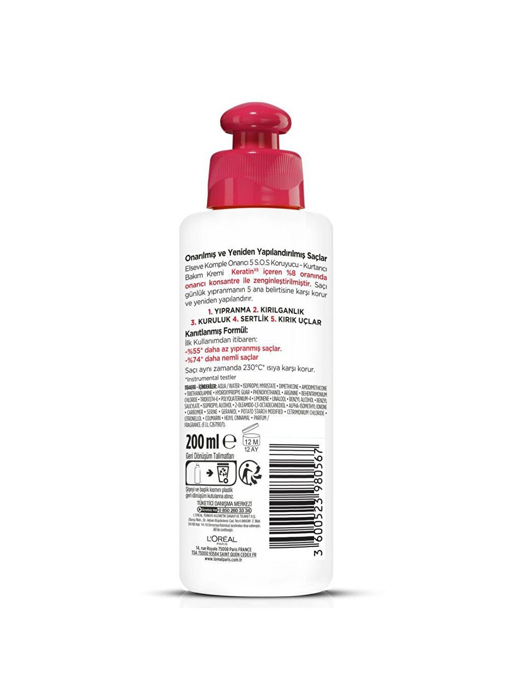 L'Oreal Paris Şeffaf Komple Onarıcı 5 S.O.S Koruyucu - Kurtarıcı Bakım Kremi (200 ml) - 4