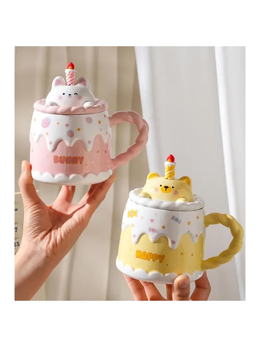 Karışık Pasta Kedi Temalı Seramik Kupa-1