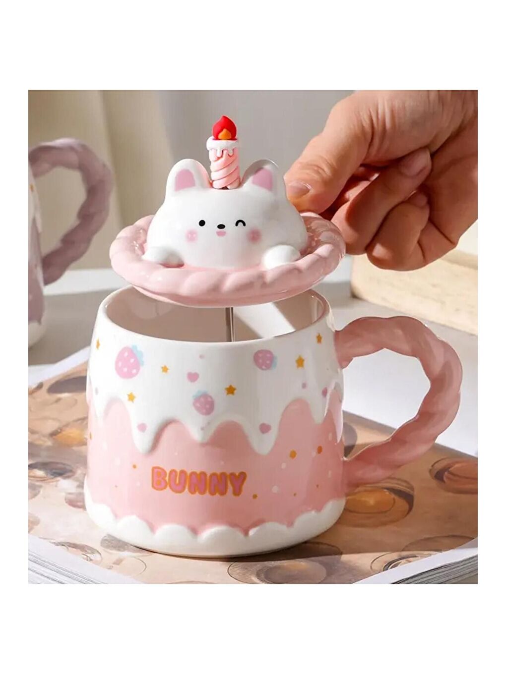 Karışık Pasta Kedi Temalı Seramik Kupa-3