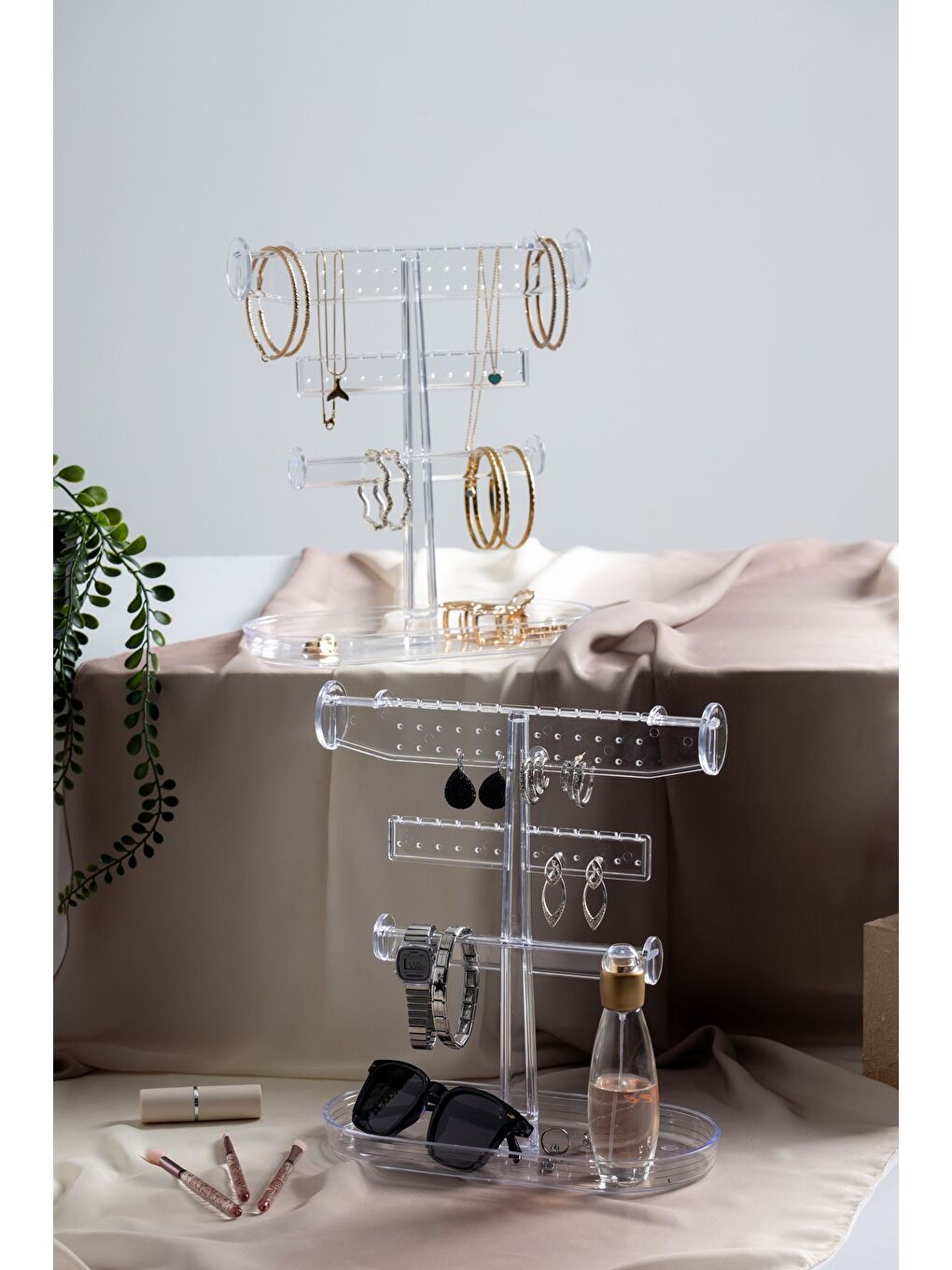 2 Adet Aksesuar Standı  Takı Organizeri  Kolye  Yüzük  Küpe Organizeri-1