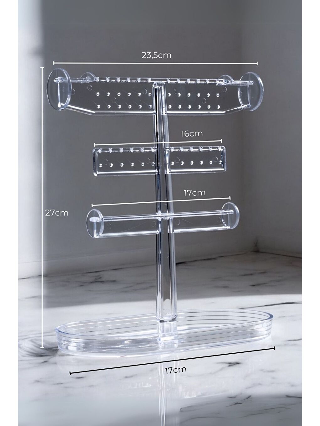 2 Adet Aksesuar Standı  Takı Organizeri  Kolye  Yüzük  Küpe Organizeri-5