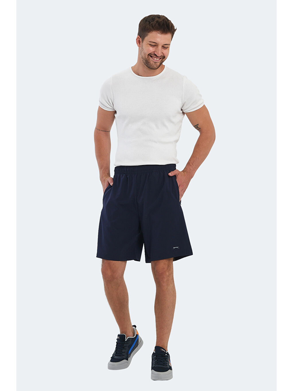 Lacivert Beli Lastikli Erkek Şort-4
