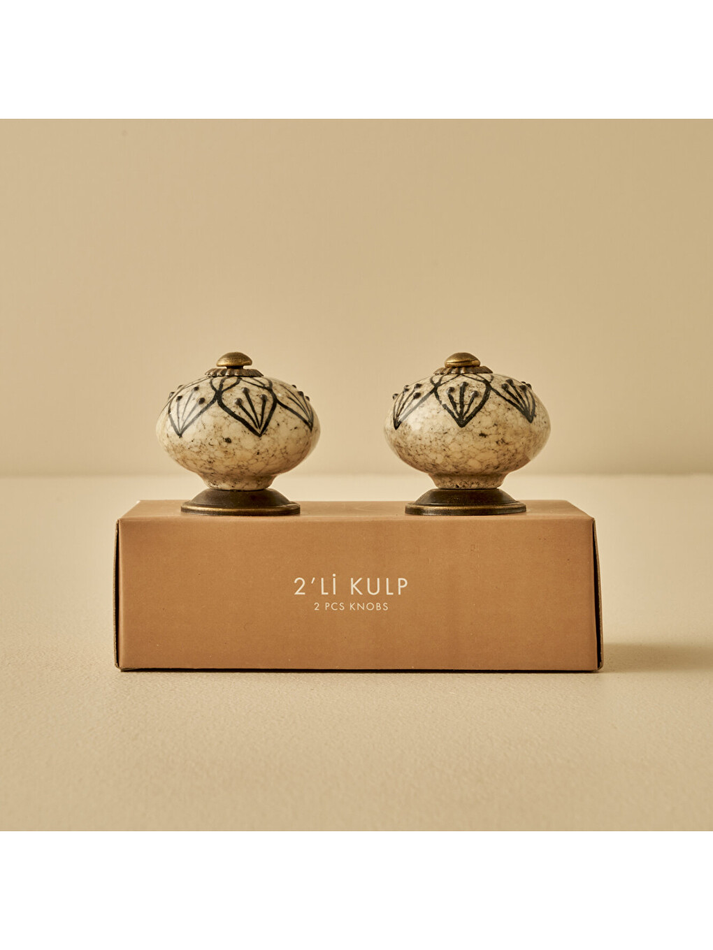 Ekru Leila Kulp 4'lü Krem (6,5x4x4 cm)-11
