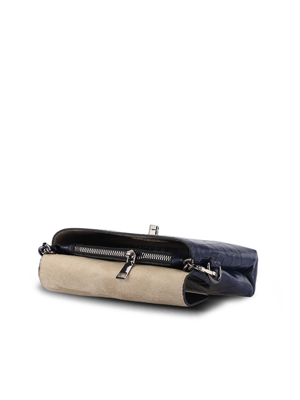 TORINO KROKO Kadın Lacivert Omuz Çantası-3