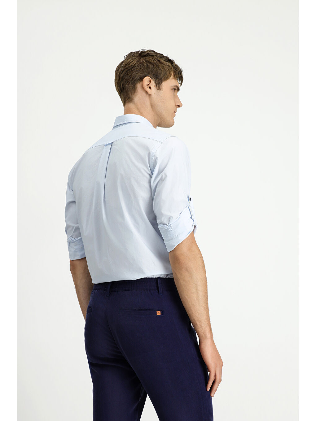 Mavi Uzun Kol Regular Fit Düğmeli Yaka Pamuk Gömlek-4