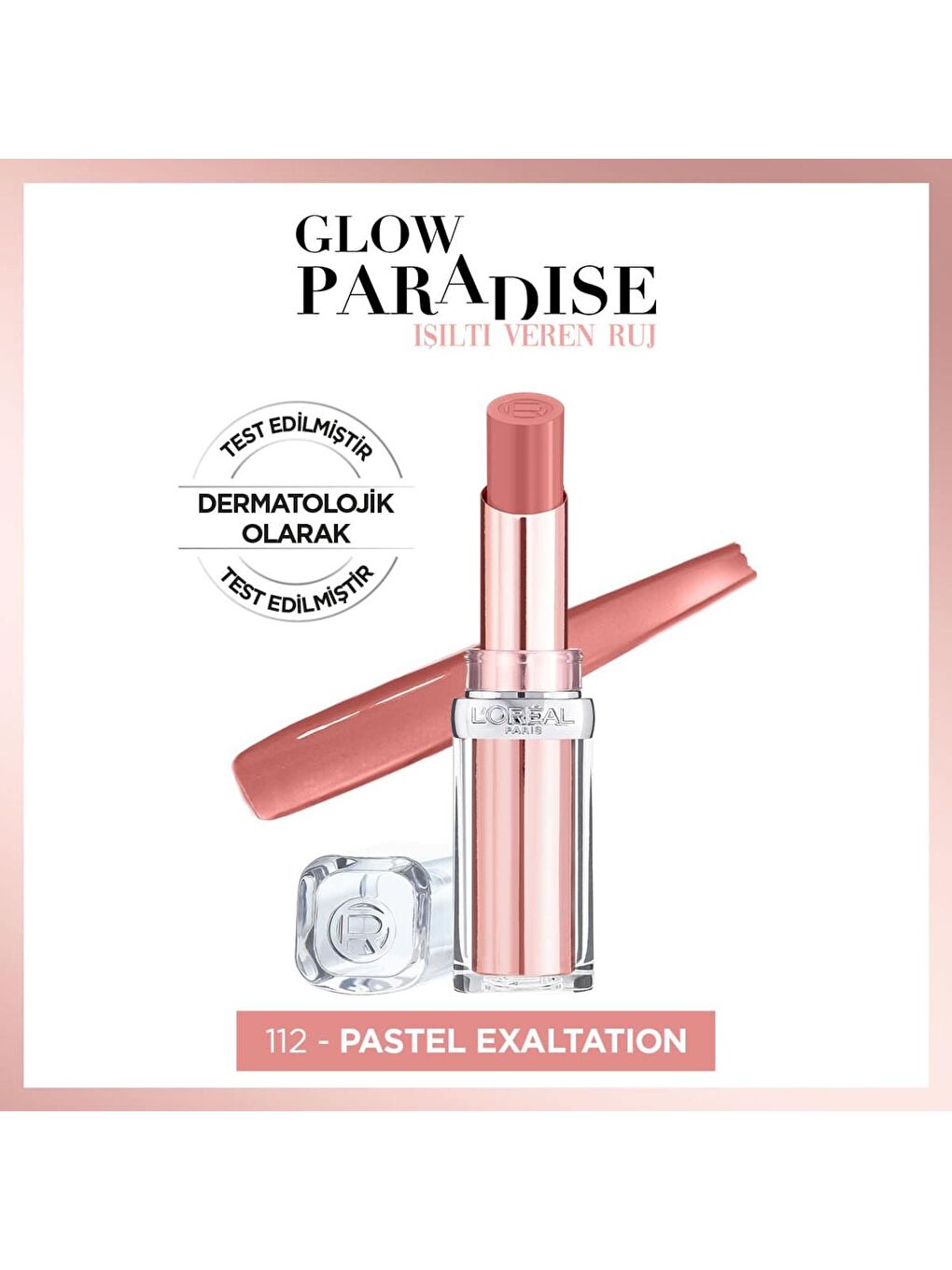 L'Oreal Paris Pembe Glow Paradise Balm-in-Lipstick - Işıltı Veren Ruj 112 Pastel Exaltation