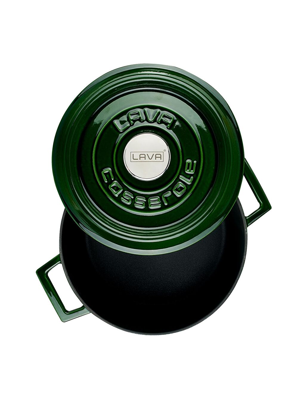 Yeşil Yuvarlak Tencere Döküm Demir Yekpare Kulplu Premium Serisi Çap(Ø)24cm.-1