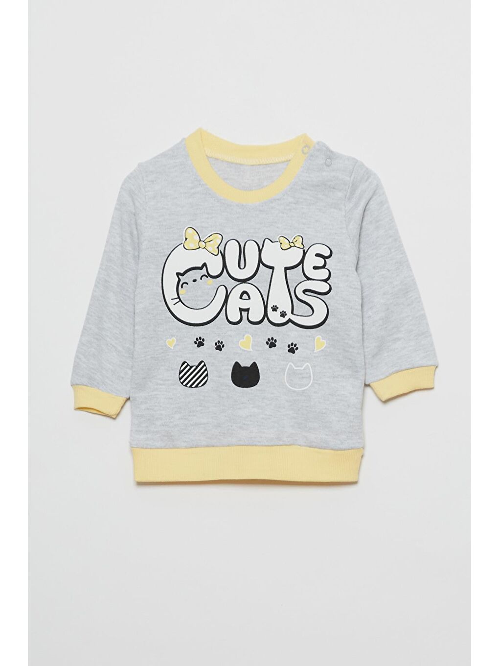 Gri Yazı Baskılı Erkek Bebek Alt Üst Takım-1