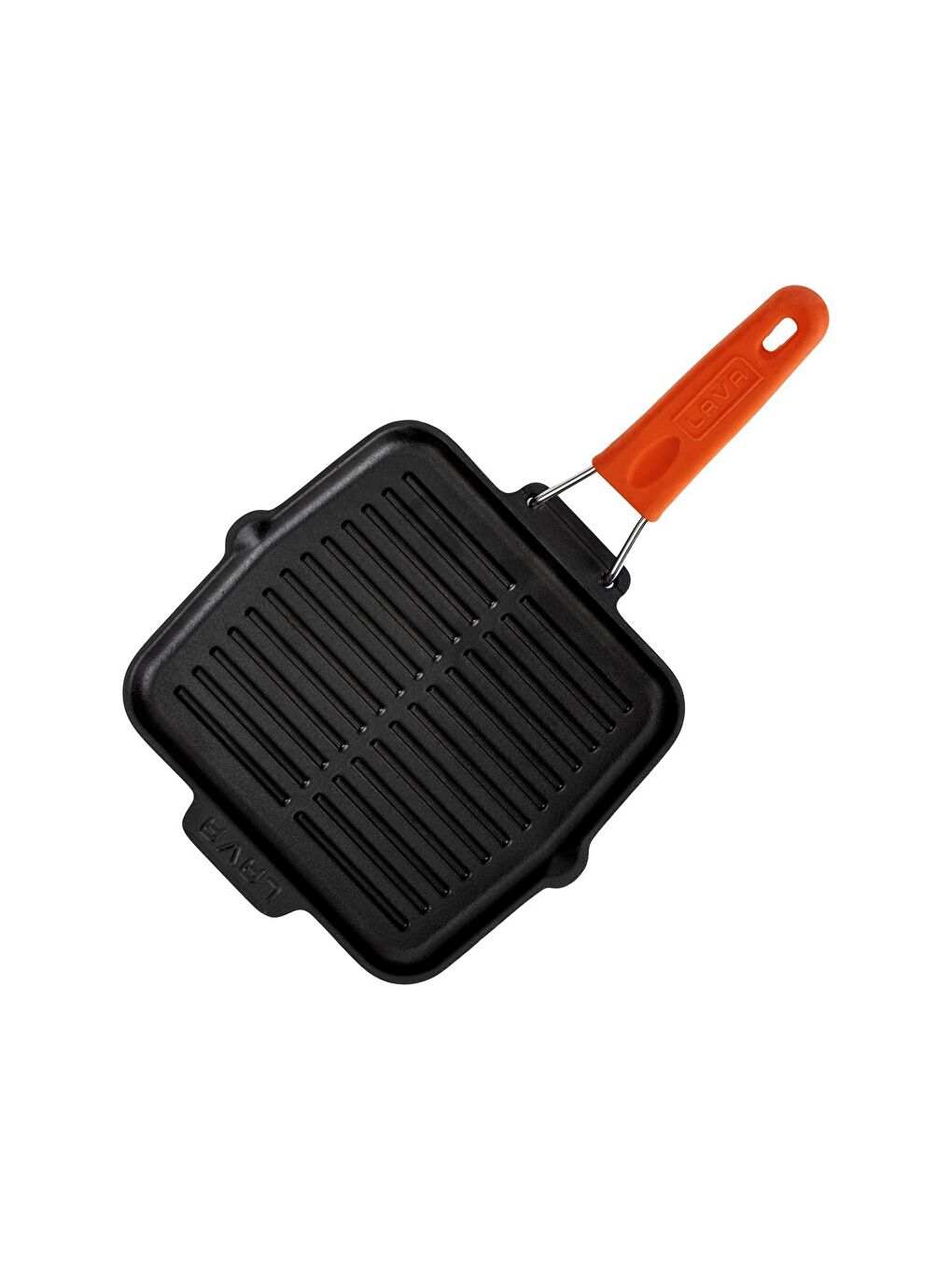 Turuncu Kare Sığ Izgara Tavası Silikon Tel Saplı Ölçü 21x21 cm-2