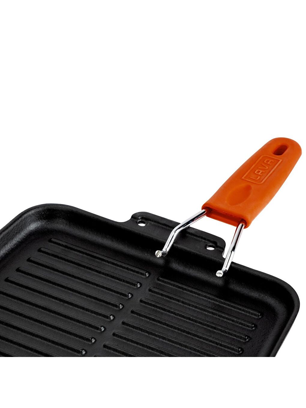 Turuncu Kare Sığ Izgara Tavası Silikon Tel Saplı Ölçü 21x21 cm-4