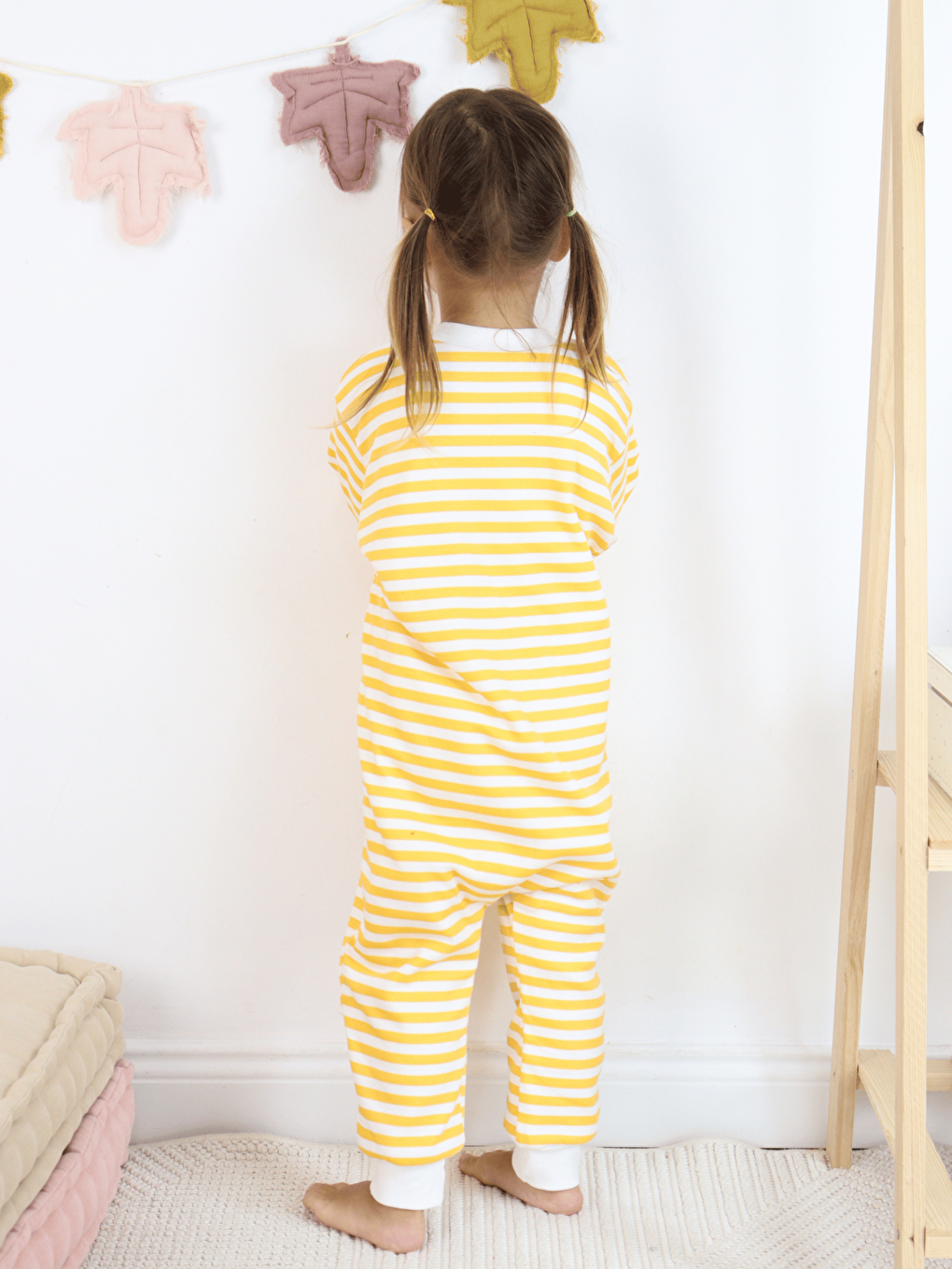 Sarı Bisiklet Yaka Elyaf Dolgulu Kız Bebek Uyku Tulumu 1 Tog-2
