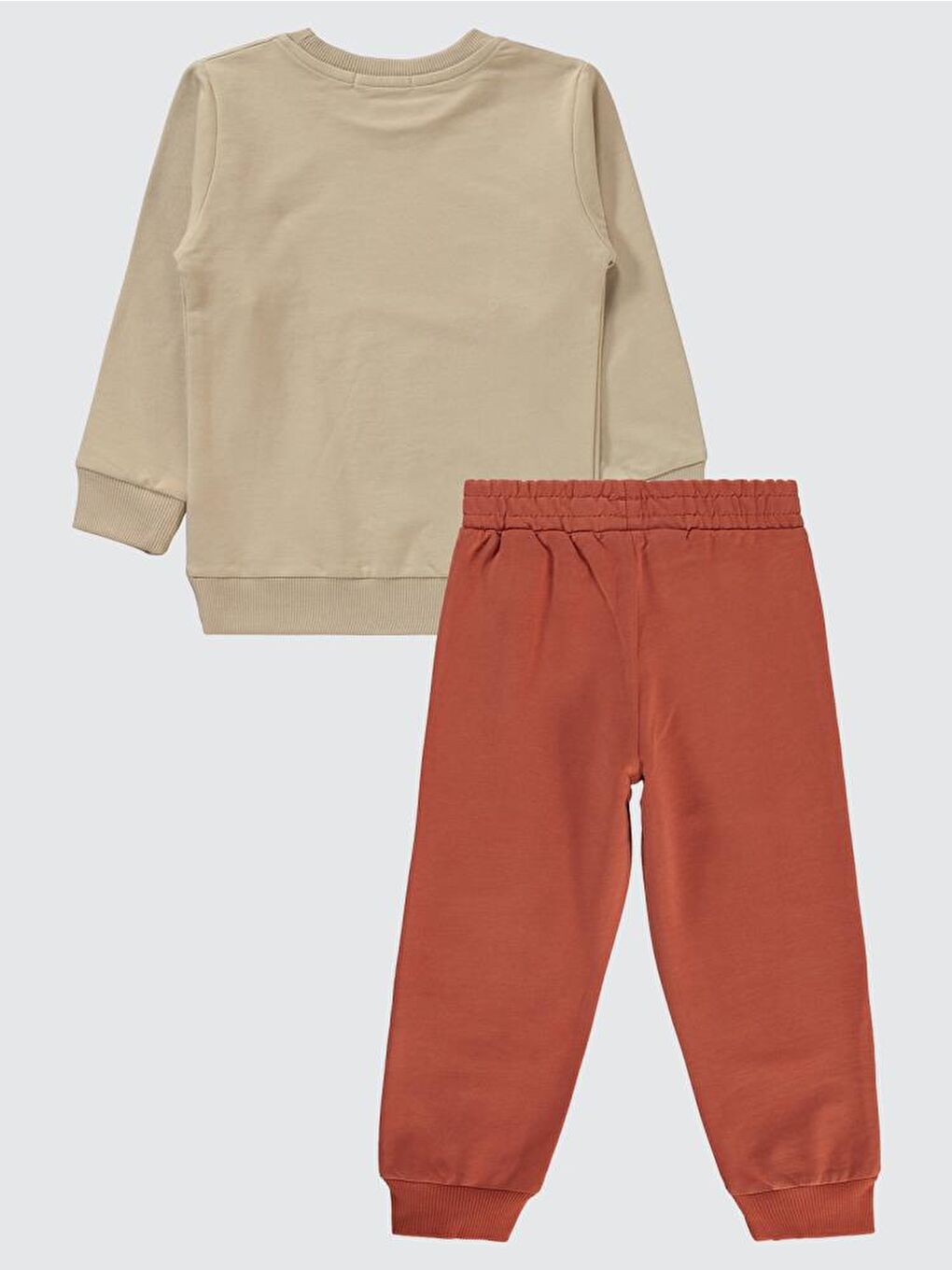 Boys Cool Dıno Baskılı 2-5 Yaş Eşofman Takımı - Bej 5-6 Yaş-1