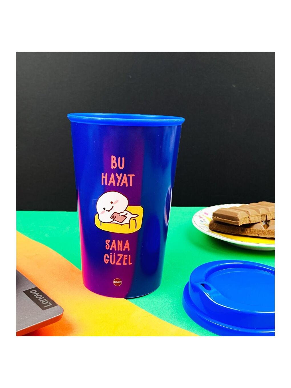 Karışık Motto Tasarımlı Plastik Kahve Bardağı-1