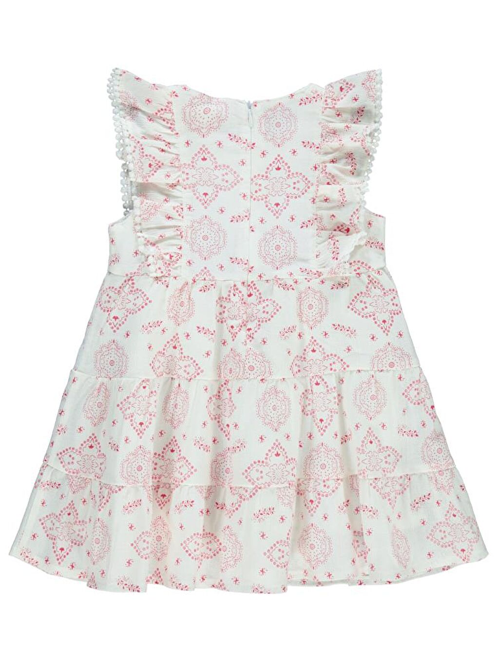 Girls Robası Fırfırlı 2-5 Yaş Elbise - Pembe 3-4 Yaş-1