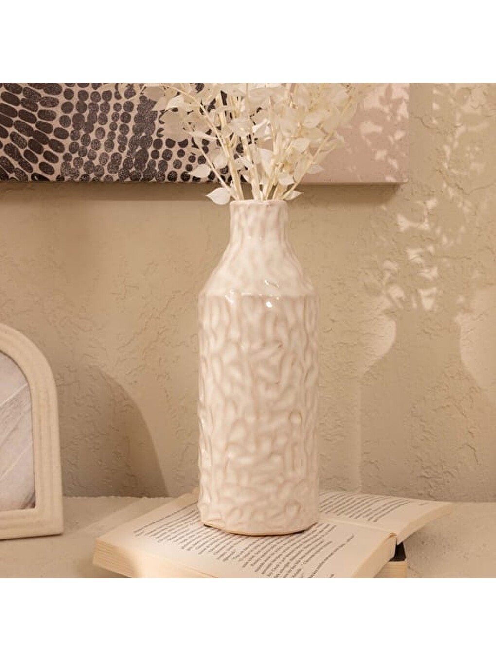 Deco Almeria Vazo - Bej - 35,5 Cm-6