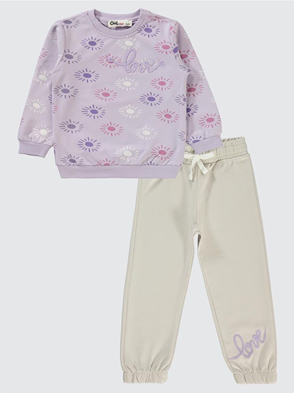 Girls Love Nakışlı 2-5 Yaş Eşofman Takımı - Lila 4-5 Yaş