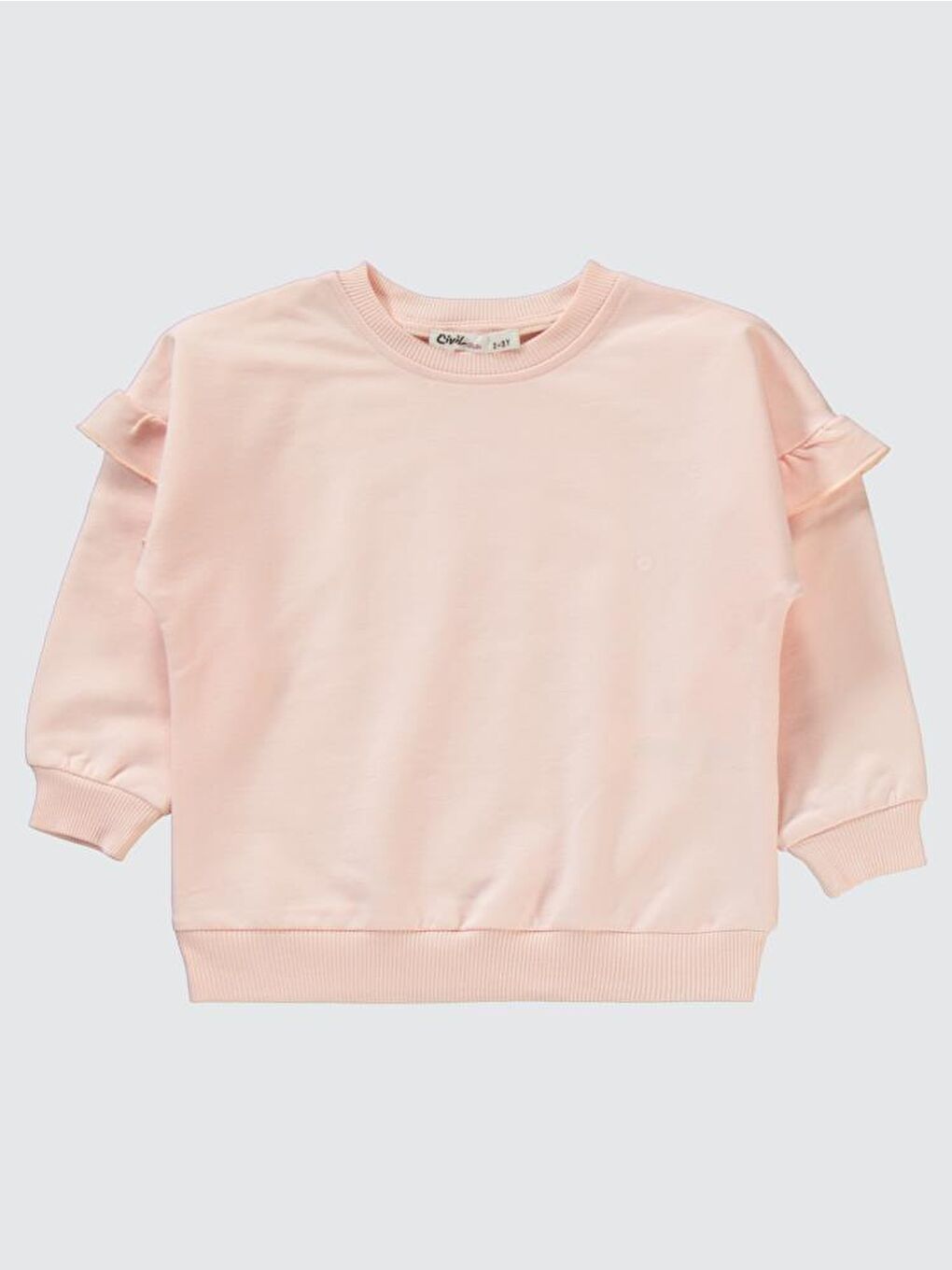 Pembe Girls Kolu Fırfırlı 2-5 Yaş Eşofman Takımı - Pudra 2-3 Yaş