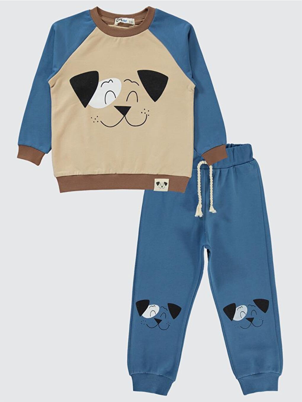 İndigo Boys Cool Dog Baskılı 2-5 Yaş Eşofman Takımı - Mavi 3-4 Yaş-2