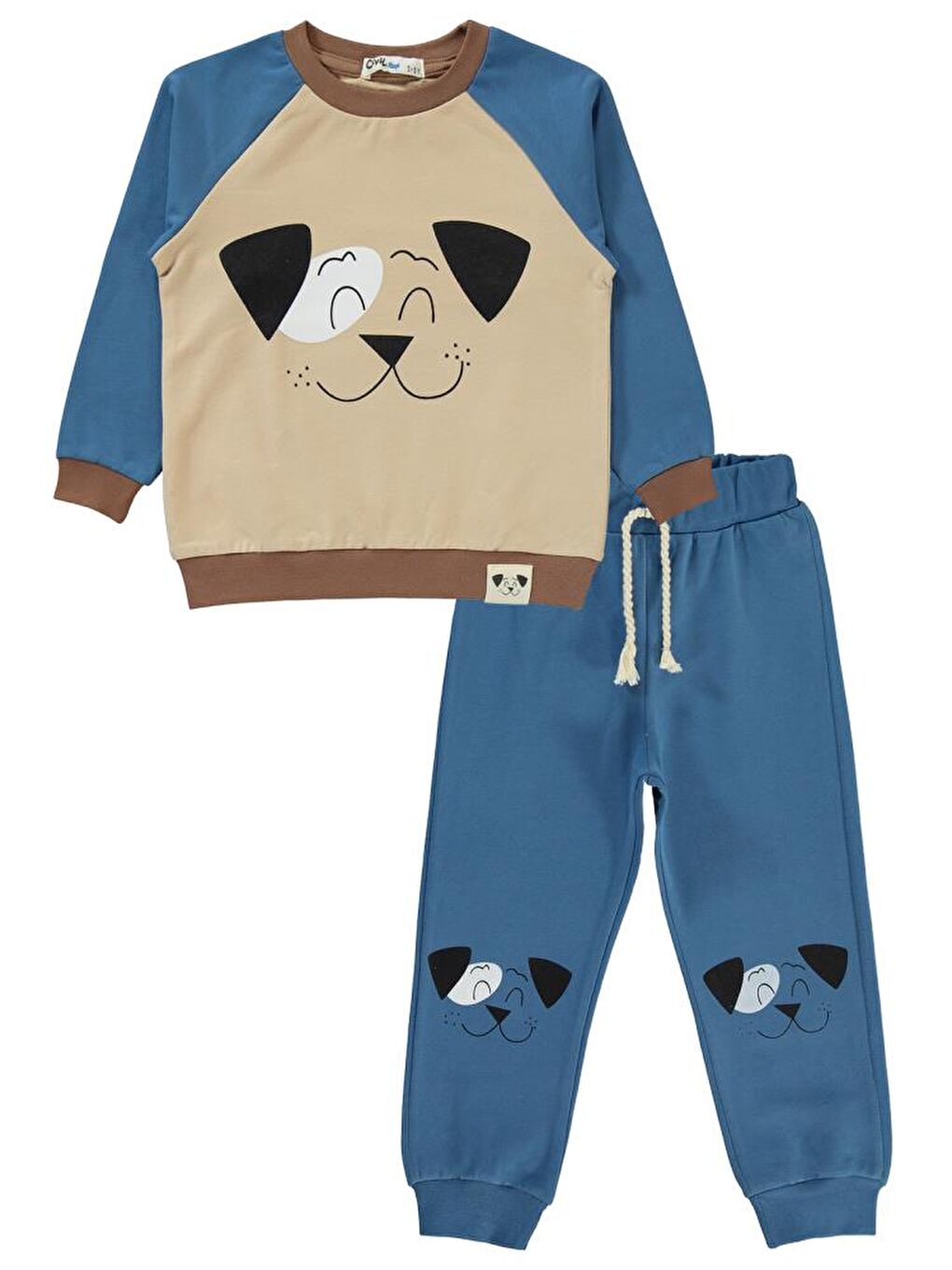 İndigo Boys Cool Dog Baskılı 2-5 Yaş Eşofman Takımı - Mavi 3-4 Yaş-3