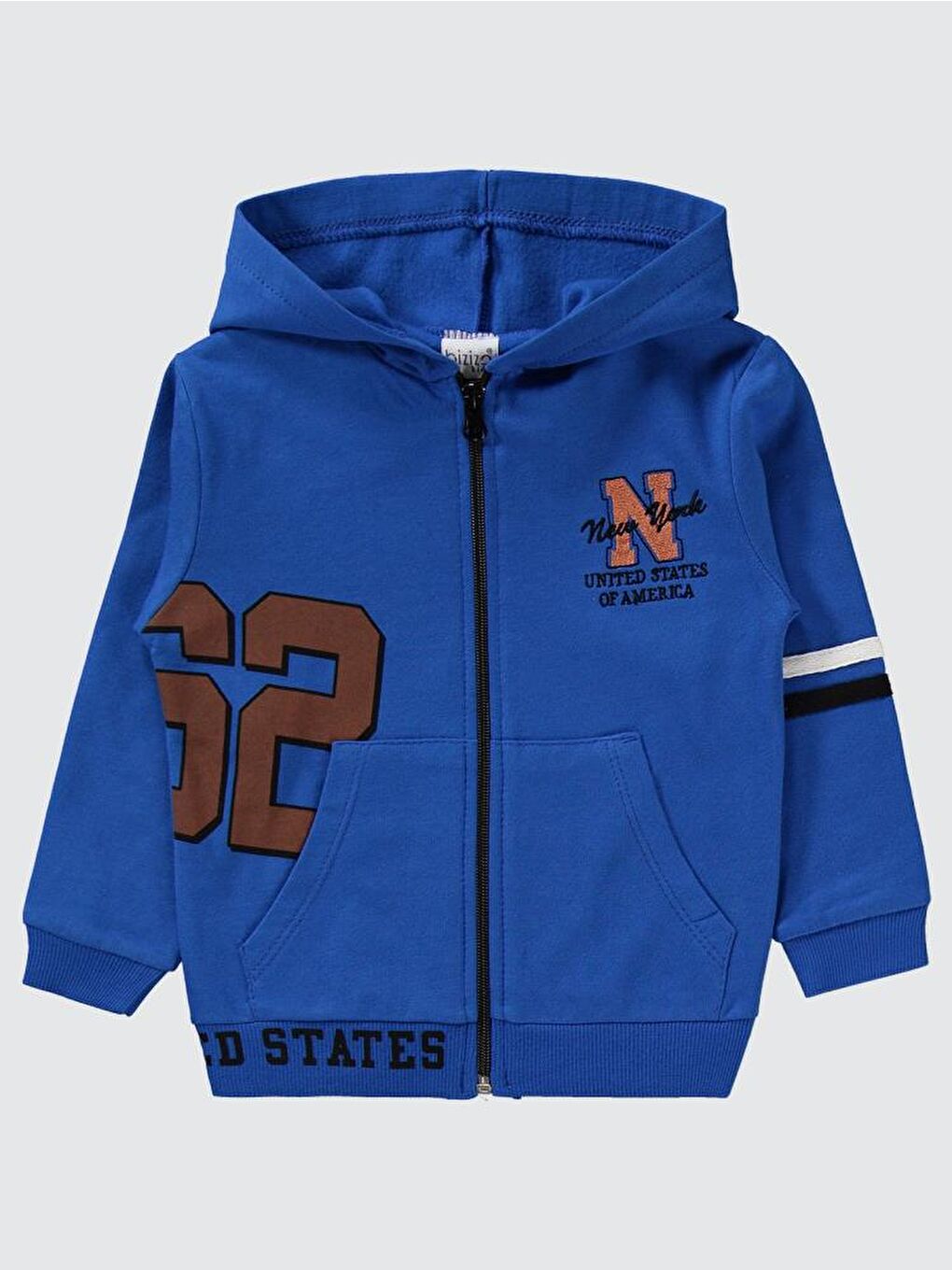 Kapüşonlu 62 Baskılı 2-5 Yaş Eşofman Takımı - Mavi 4-5 Yaş-3