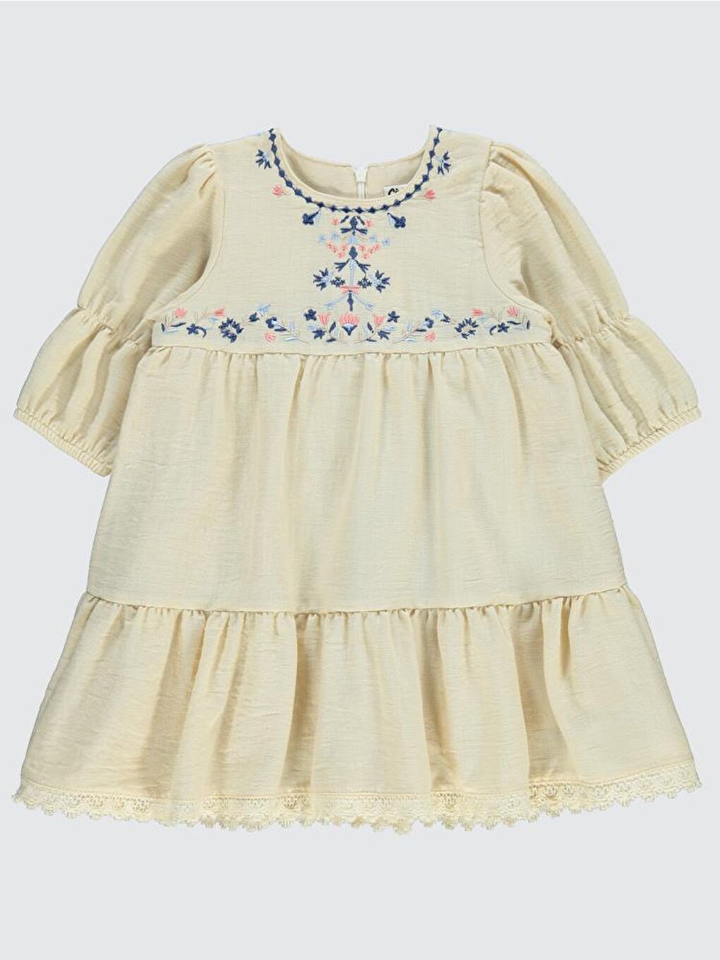 Girls Nakışlı 2-5 Yaş Elbise - Bej2-3 Yaş
