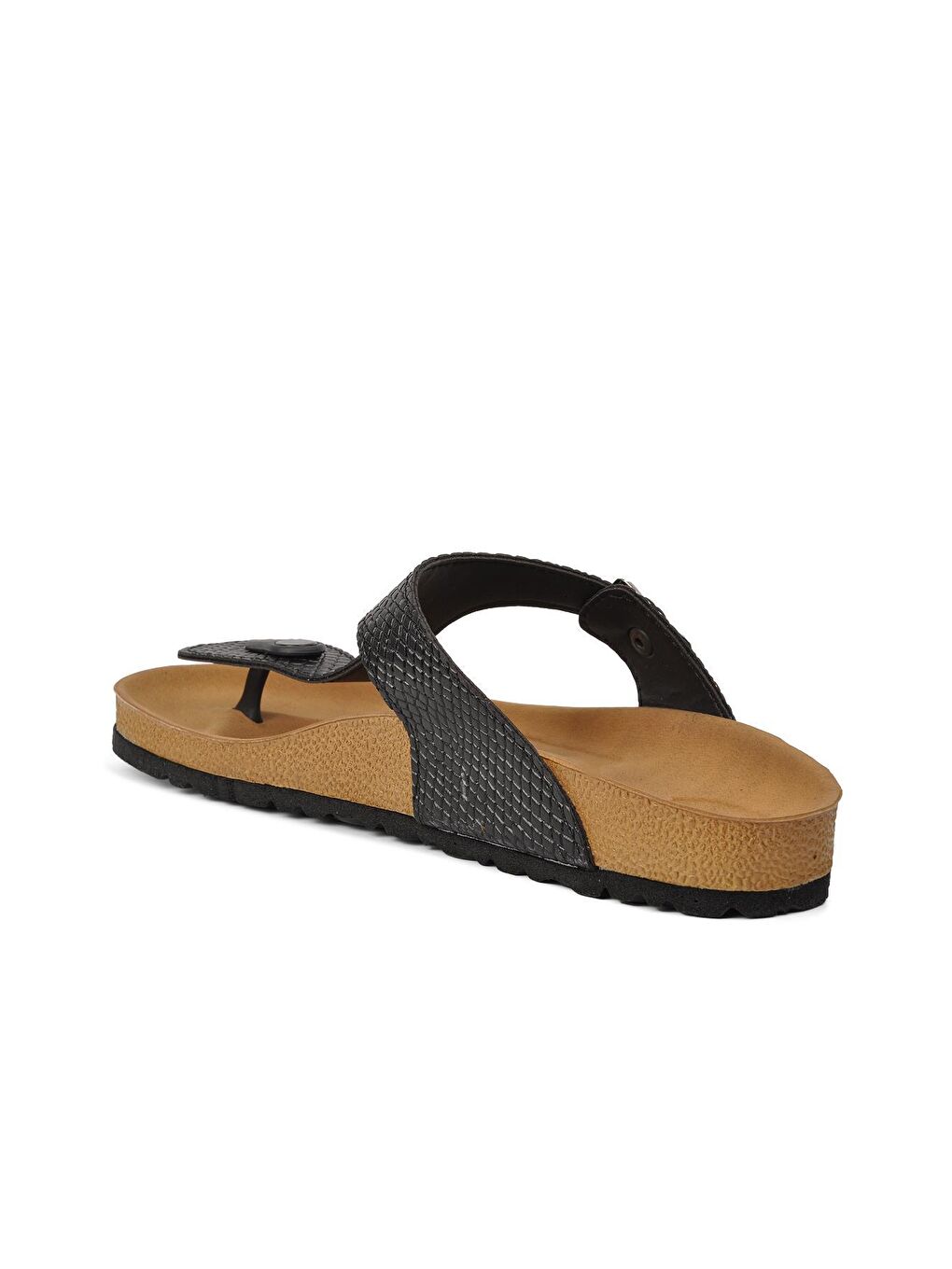 Ze7000 Siyah Yılan Kadın Parmak Arası Terlik-3