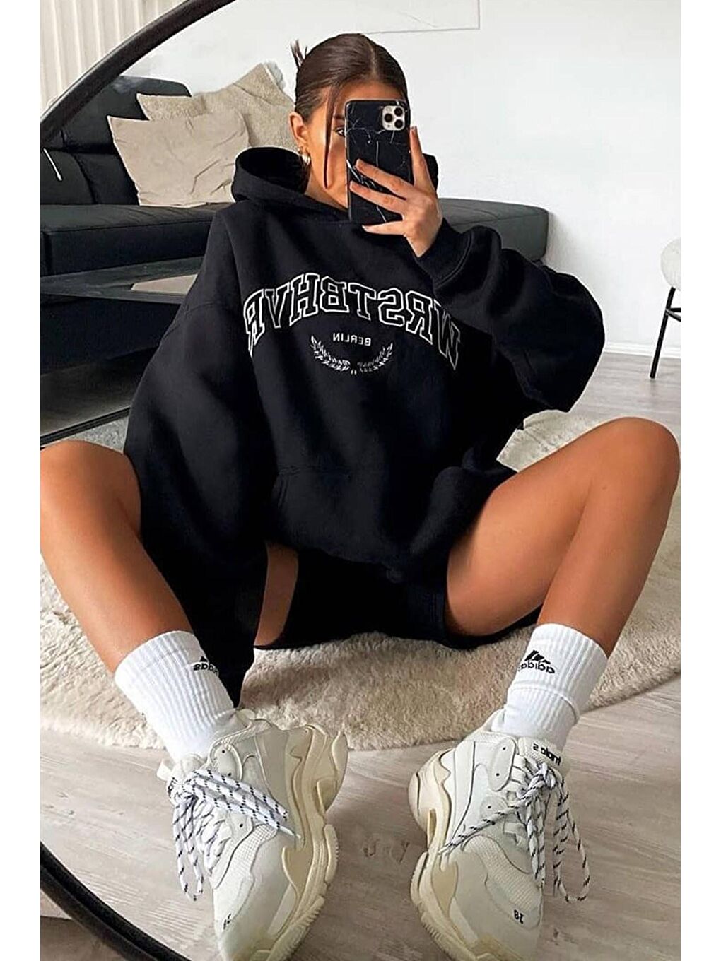 Madmext Siyah Kadın Sweatshirt MG923