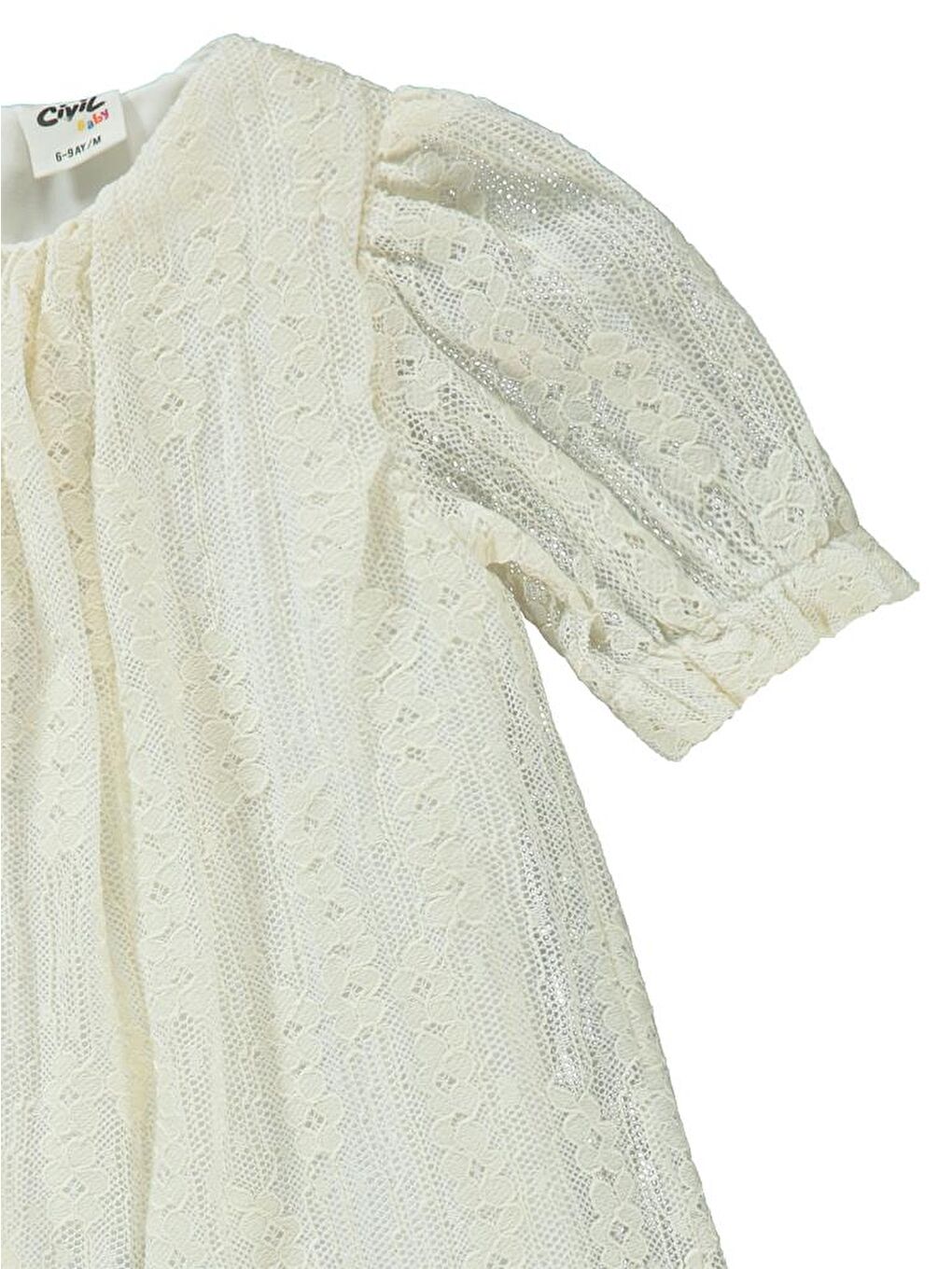 Baby Dantel Detaylı 6-18 Ay Elbise - Ekru9-12 Ay-2