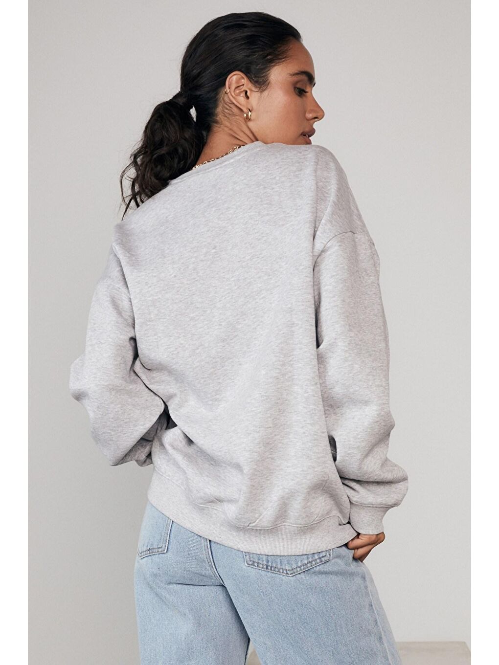 Madmext Gri Baskılı Kadın Sweatshirt MG1210 - 3