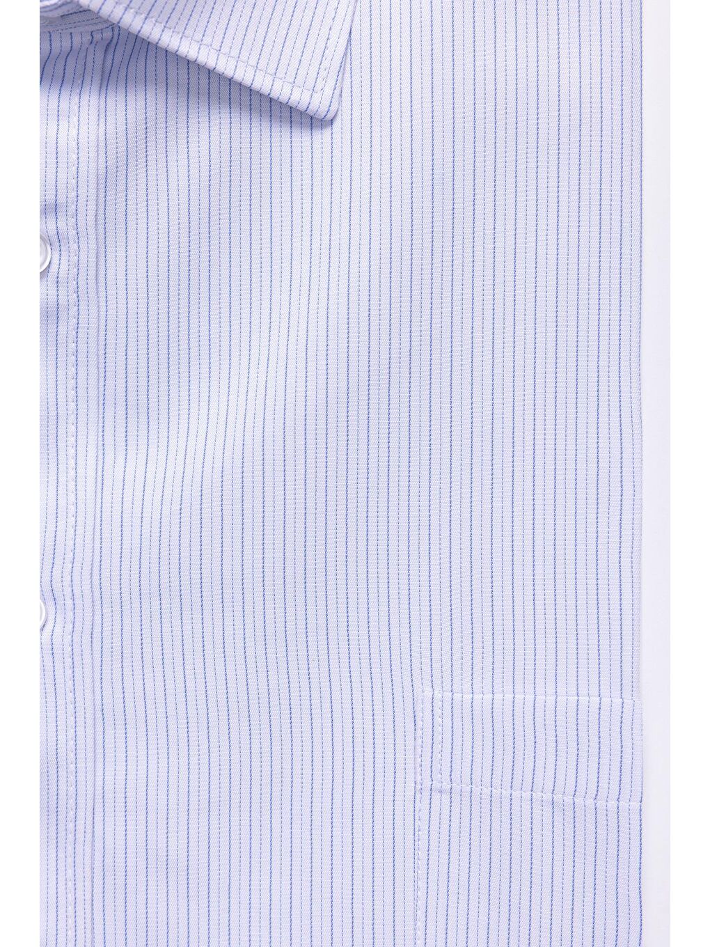 Beyaz Büyük Beden Uzun Kol Çizgili Erkek Gömlek-3