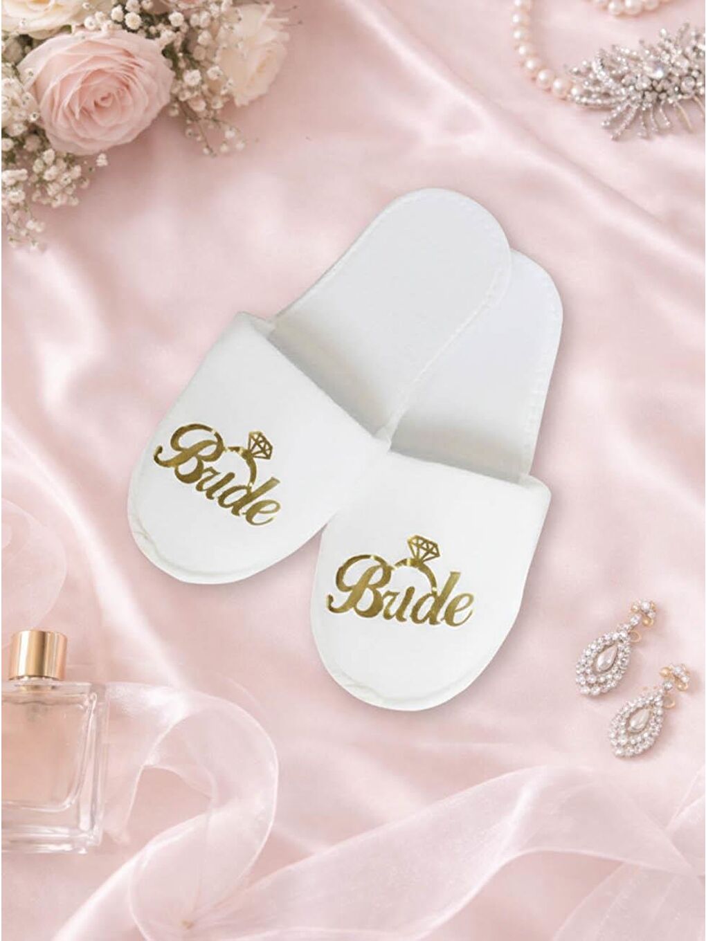 Bride Yazılı Gelin Terliği Beyaz Bekarlığa Veda Partisi Terlik-1