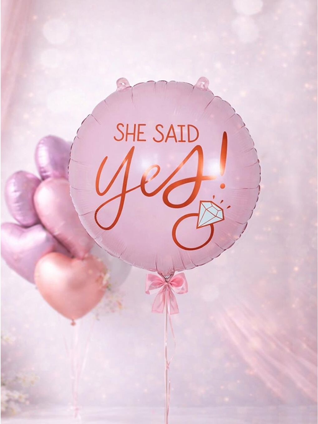 Sarı Bride Parti Palonu She Said Yes Yazılı Folyo Balon 55 cm