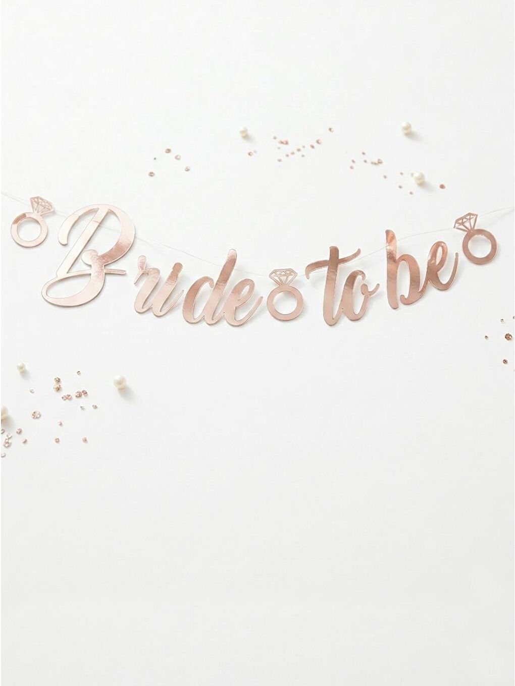 Sarı Bride To Be Kaligrafi Banner Asılabilir  Bekarlığa Veda Parti Süsü Rose Gold-1