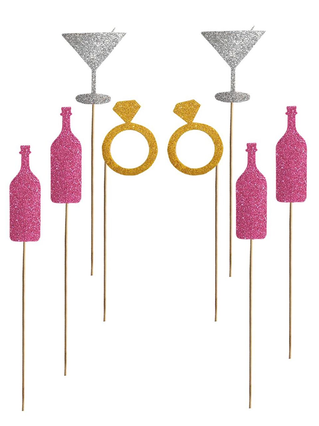 Karışık Bekarlığa Veda Partisi Temalı Çubuklu Parti Aksesuarı 8'li-1