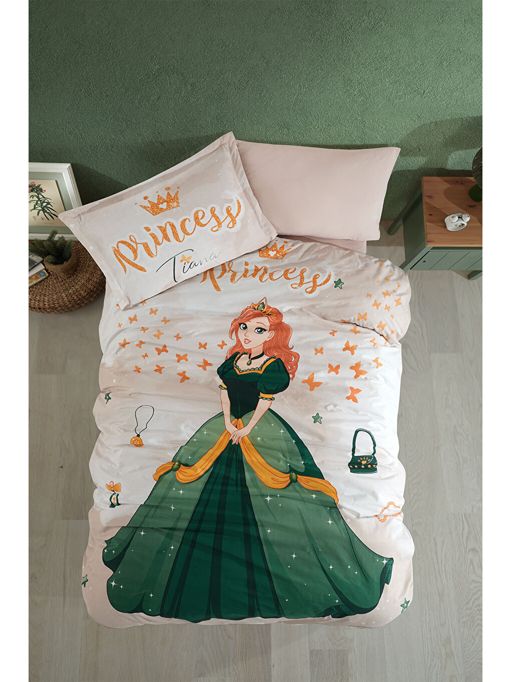 Bej %100 Pamuk Nevresim Takımı Tek Kişilik Tiana