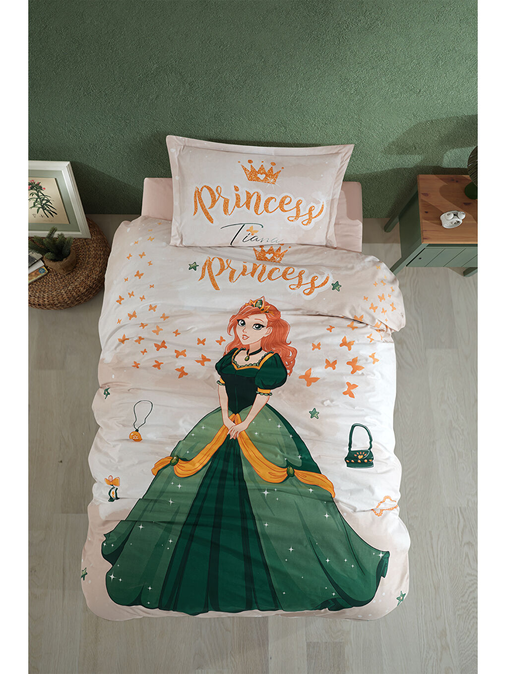 Bej %100 Pamuk Nevresim Takımı Tek Kişilik Tiana-2