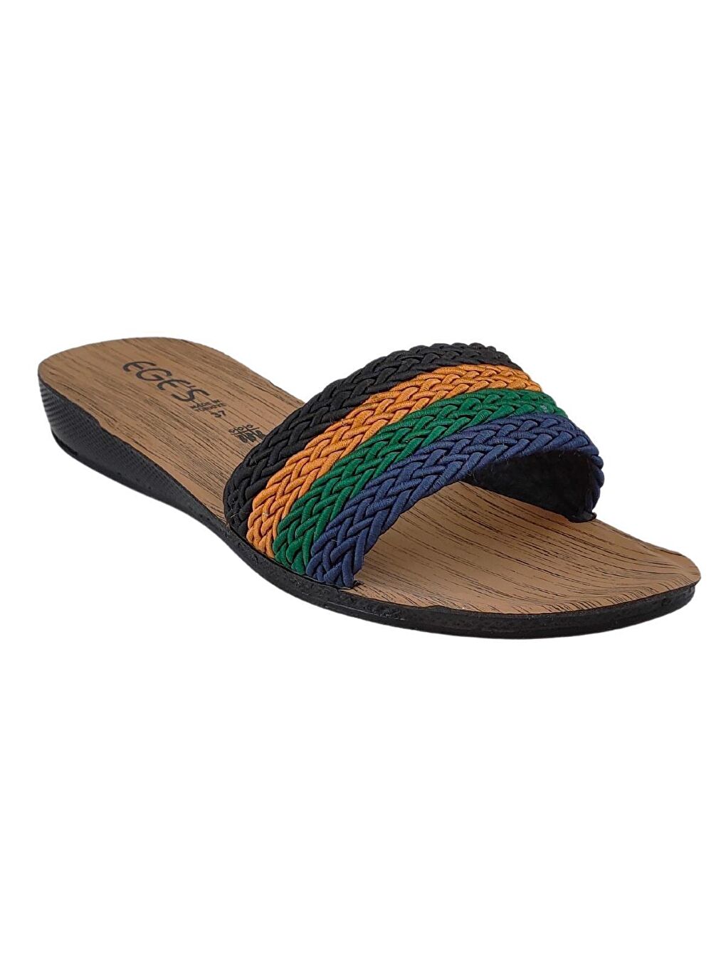 Kahverengi Rahat Taban Örgülü Hafif Kadın Terlik Z204-22