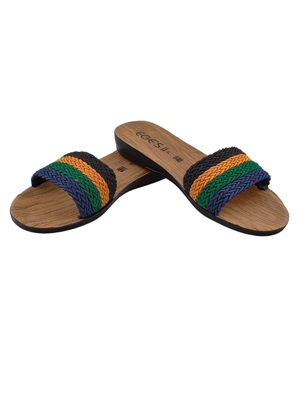 Kahverengi Rahat Taban Örgülü Hafif Kadın Terlik Z204-22-3