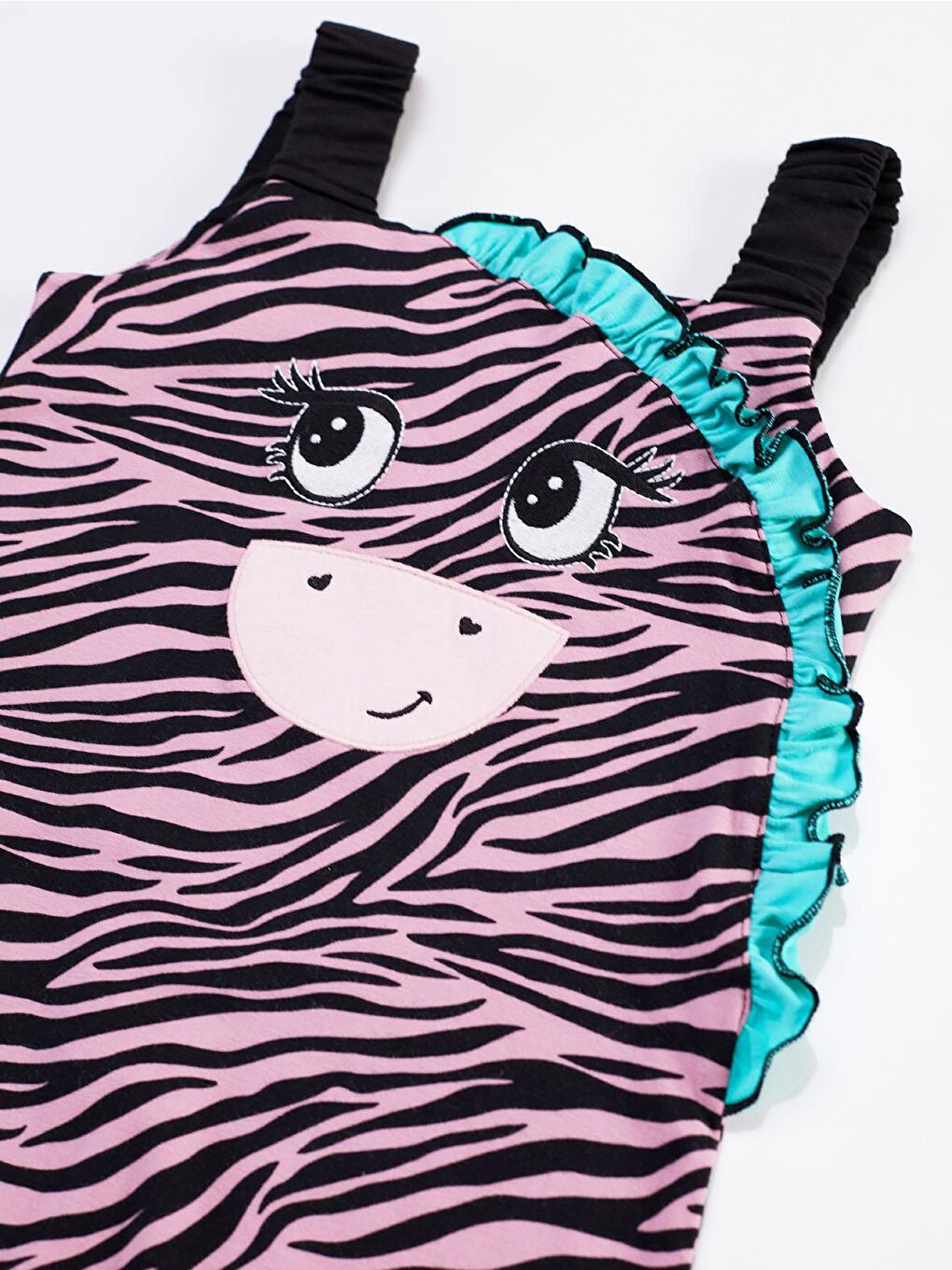 Denokids Karışık Zebra Fırfırlı Kız Tulum - 4