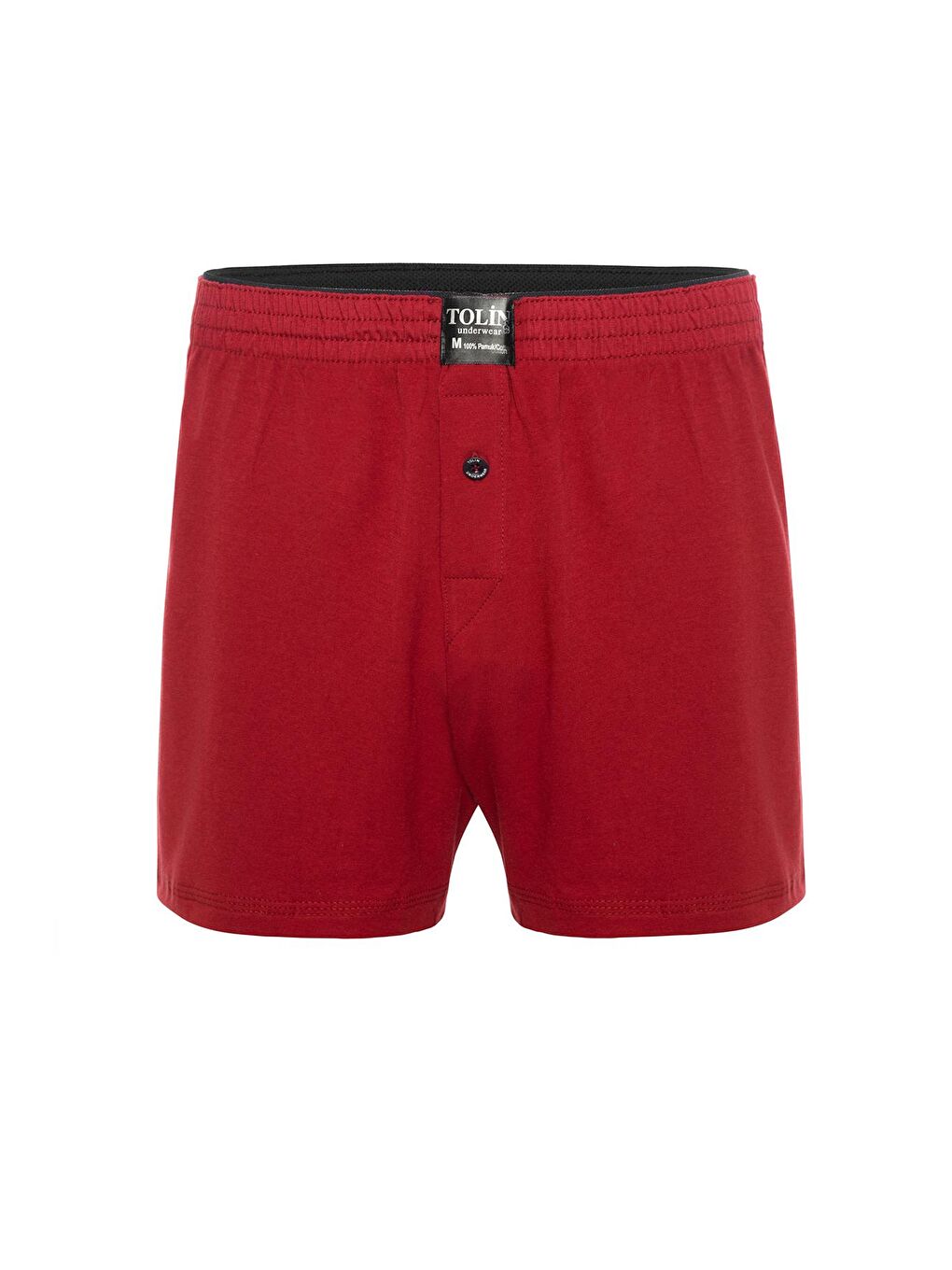 Erkek Pamuklu Düz Renk Bordo %100 Pamuk Boxer 415BR
