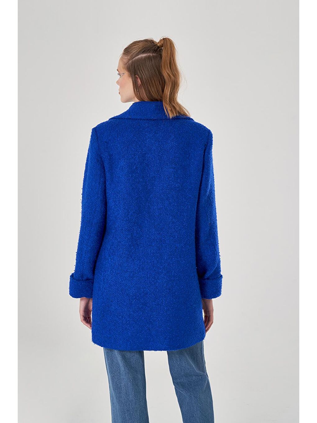 Mavi Buklet Renkli Astar Saks Kaban-3